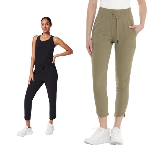 Spanx On the Move Tapered Pants Bundle of 2 Black Olive Green Womens XS - Picture 1 of 13